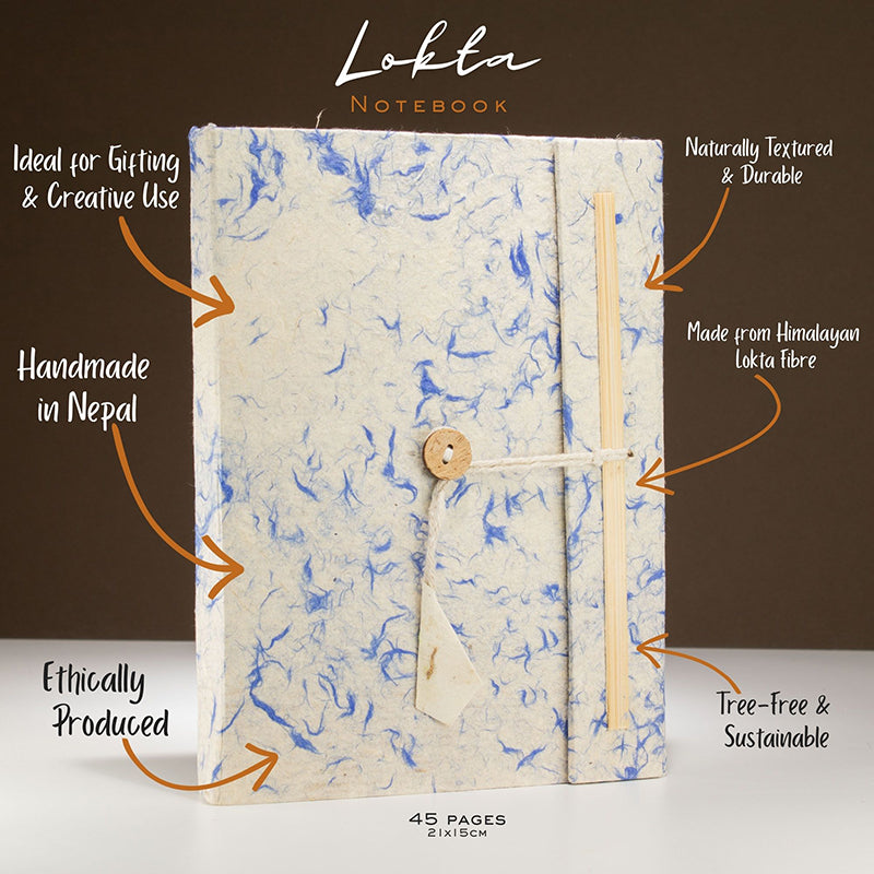 Lokta Mixed Blue Cotton Notebook
