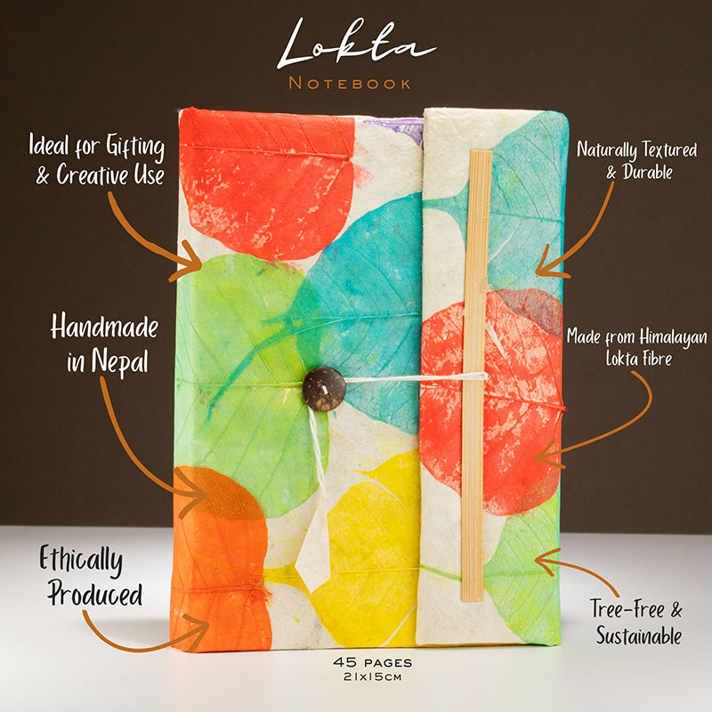 Lokta Colourful Leaves Notebook