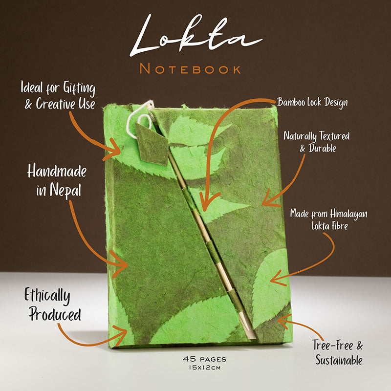 Lokta Bold Floral Bamboo Lock Notebook