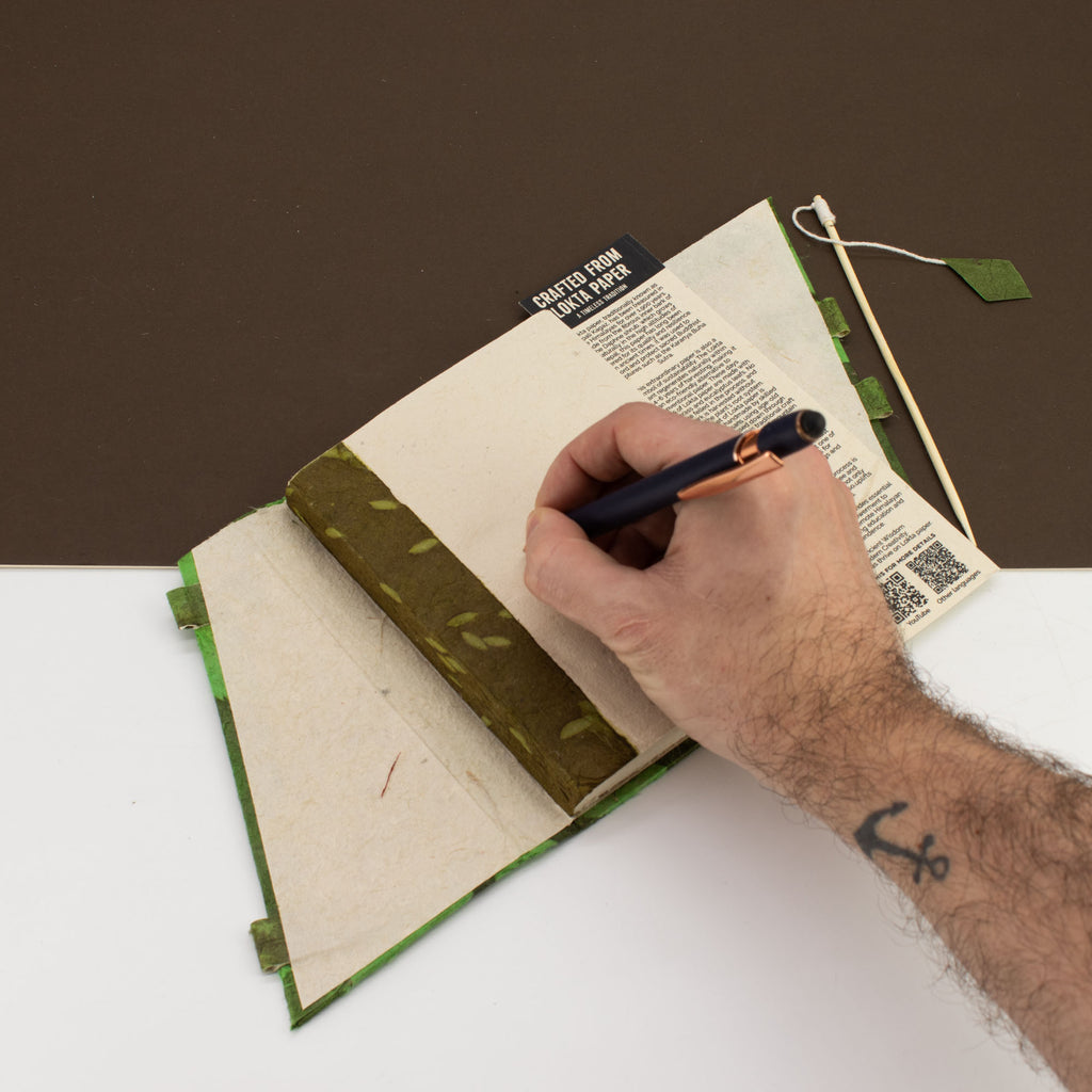 Lokta Bold Floral Bamboo Lock Notebook